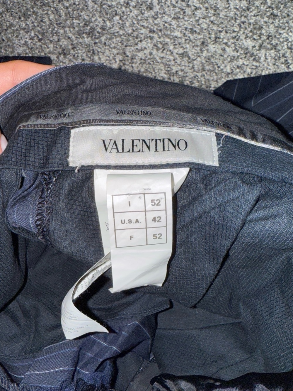 Valentino Dark Navy Pinstripe Dress Trousers